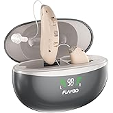 Flaygo Rechargeable Hearing Aids for Seniors' Hearing Loss - Latest 16-Channel Digital OTC Hearing Aid with Intelligent Noise Cancellation, Medical-Grade Materials, Comfortable Wearing,Beige