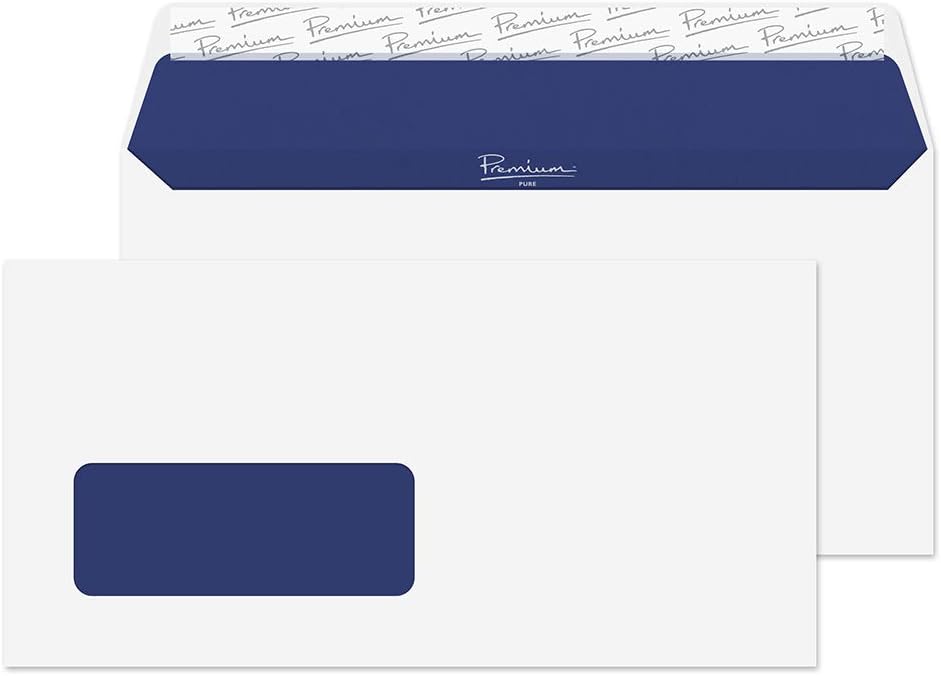 Blake Pure DL 110 x 220 mm 120 gsm Recycled Peel & Seal Window Envelopes (RP81884) Super White Wove - Pack of 500