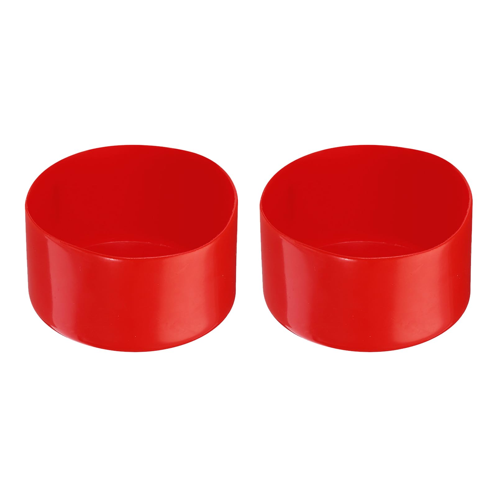 Rebower 2 Pack Screw Thread Protector Cover Rubber End Caps, [for Screw, Bolt, Rod End Cap] - 4 inch(100mm) inner dia/Red