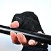 iiSPORT Fingerless Weight Training Gloves Leather Padding Grip Meshback Black (Pair) M