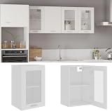 vidaXL Hanging Kitchen Cabinet with Glass Door White Engineered Wood 40x31x60 cm view 2