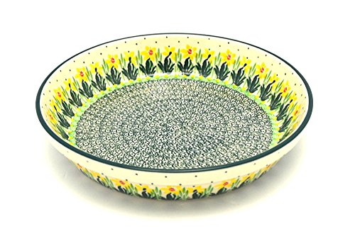 Click Here to See More Images Polish Pottery Baker - Pie Dish - Daffodil