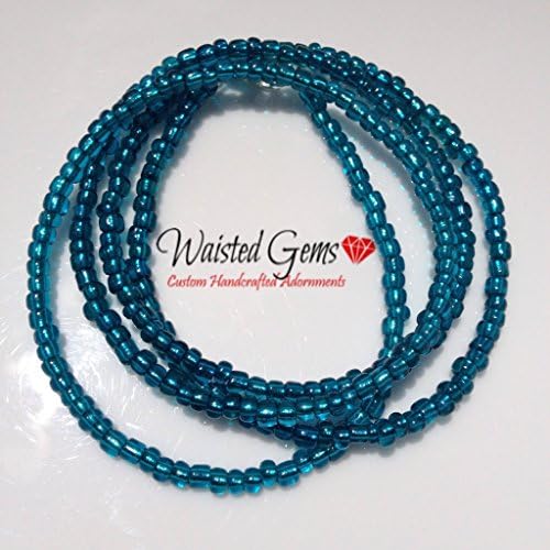 Waist Beads Teal ,Summer Jewelry, Bikini, Waist Beads, Belly Chain, African Waist Beads, Body Jewelry