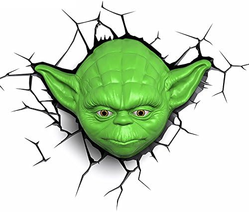 OZSHOP 3D FX Deco LED Night Light Star Wars Yoda Head Wall Decoration New