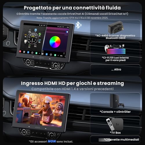 ATOTOZONE X10 10 Inch Android Car Radio, Floating Screen, 1 DIN / 2 DIN, AI Agent & AI Vision, LiveView Re-bike, Parking Surveillance, 4G LTE, 8G+128G, Audio 7.1.2 ch, CarPlay & Android Wireless Car