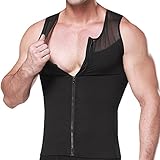 GSKS Mens Body Shaper With Zipper Slimming Shapewear Compression Shirt Elastic Vest Slim Undershirt