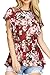 NICIAS Women's Blouse Short Sleeve Floral Print T-Shirt Comfy Tunic Casual Tops for Women