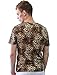 Allegra K Men Slipover Leopard Prints Stretchy Tee Shirt Medium Borwn