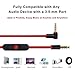 Monoy Replacement Beats Audio Cable + Inline Remote / Microphone for Beats by Dr. Dre Headphone Solo 2/3 HD / Studio / Pro / Detox / Wireless - Compatible for Samsung S8 LG V20 G6 iPhone 7 (Red)