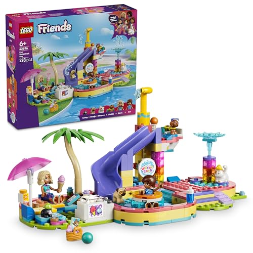 Friends Lustiger Tag im Wasserpark - Miniatur Spielset mit Rutsche, 2 Minifiguren, 4 Tierfiguren und Tierzubehör - Kinderzimmer Deko - Geschenk zum Geburtstag für Mädchen ab 6 Jahren - 42676