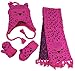 N'Ice Caps Little Girls and Infants Cute Kitty Knitted 3PC Accessory Set