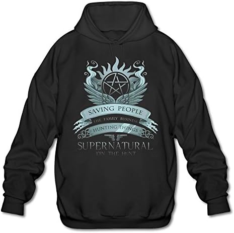 Men's Supernatural Family Business Saving People Hunting Things Hoodie L Black