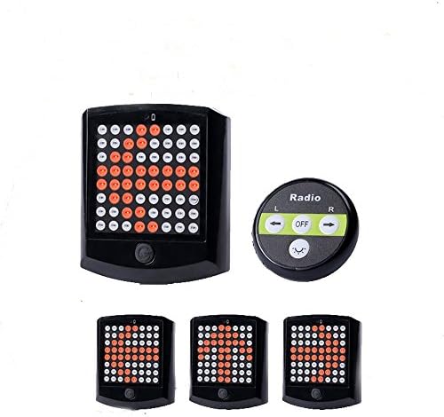 LU2000 LED Bike Back Lights Direction Indicator Lamp, Bicycle Turn Left and Right Warning Light with 2 Light Modes, Battery Style Bike Taillight with Wireless Remote Control - Black