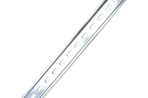 International Connector Steel 1 Meter 20 Pieces DIN Rail Slotted Zinc Plated RoHS 35mm Width 7.5mm Height