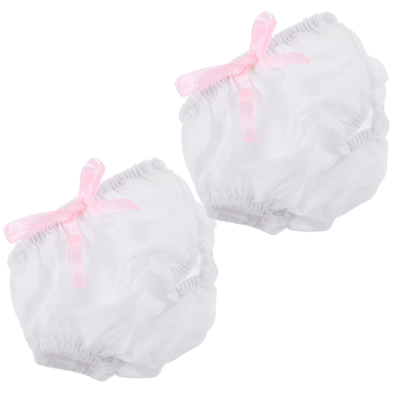 Toyvian Baby Doll Panties Accessories 2Pcs Mini Underwear for 8In Dolls Washable Doll Shorts for Dress up Play