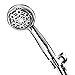 Couradric Handheld Shower Head, 7-Function High Pressure Shower Head with Brass Swivel Ball Bracket and Extra Long Stainless Steel Hose, Chrome, 4