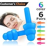Ear Plugs 6 Pairs Noise Cancelling Reusable Earplugs for Sleeping and Swimming; Soft and Comfortable for Shooting Hearing Protection Noise Reduction with Carry Case (Mix Colour)