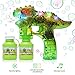 YIZI Dinosaur Bubble Gun Bubble Blower with LED Flashing Lights and Music, Dinosaur Bubble Toy for 1 2 3 4 5 Year Old Girl and Boy