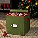 ZOBER Christmas Ornament Storage Box - Stores 64 Ornaments - Non-Woven, Tear-Proof - 3 Inch Cube Compartments - Green