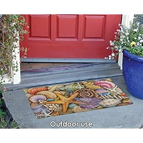 Toland Home Garden 800033 Shells of The Sea Summer Door Mat 18x30 Inch Beach Outdoor Doormat for Entryway Indoor… 51LBsh6JFeL