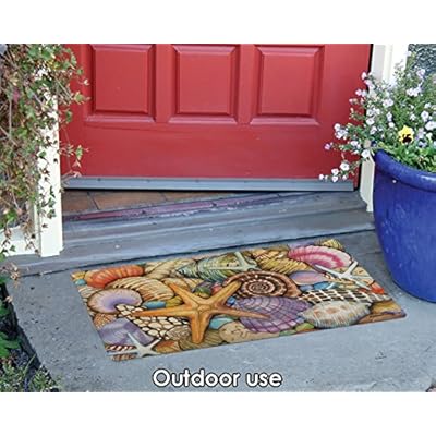 Toland Home Garden 800033 Shells of The Sea Summer Door Mat 18x30 Inch Beach Outdoor Doormat for Entryway Indoor… 51LBsh6JFeL
