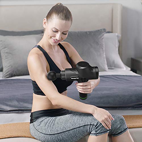 Massage Gun with Carrying Case -HENSUN Professional Handheld Deep Tissue Muscle Massager for Athletes- 20 Speed Strength Levels for Muscle Soreness Relieves(Black)