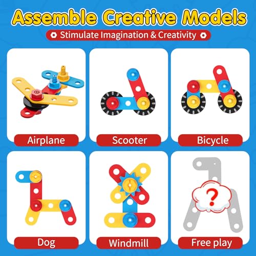 Lehoo Castle Wooden Tool Box for Children from 2 Years, Montessori Craft Toy, Workbench & Case 2-in-1, Fine Motor Skills Learning Toy for Boys and Girls 2-3 Years