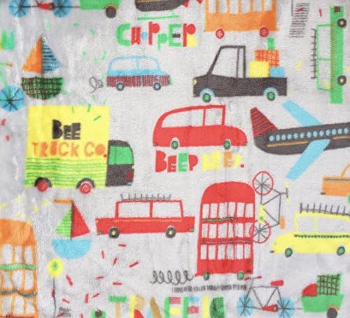 Childrens Velvet Plush Thrown Blanket, (City Traffic Vehicles)