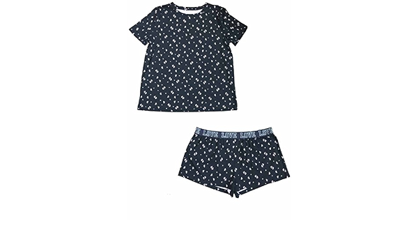 Hearts Scribble Pattern Pajamas Shorts 