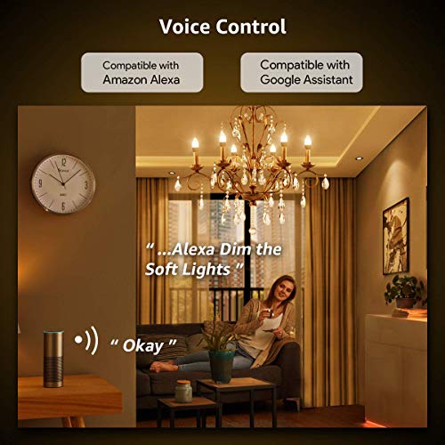 LE Smart LED Light Bulbs, E12 Candelabra Light Bulbs, Works with Alexa and Google Home, Tunable White 2700K-6500K… - Image 3