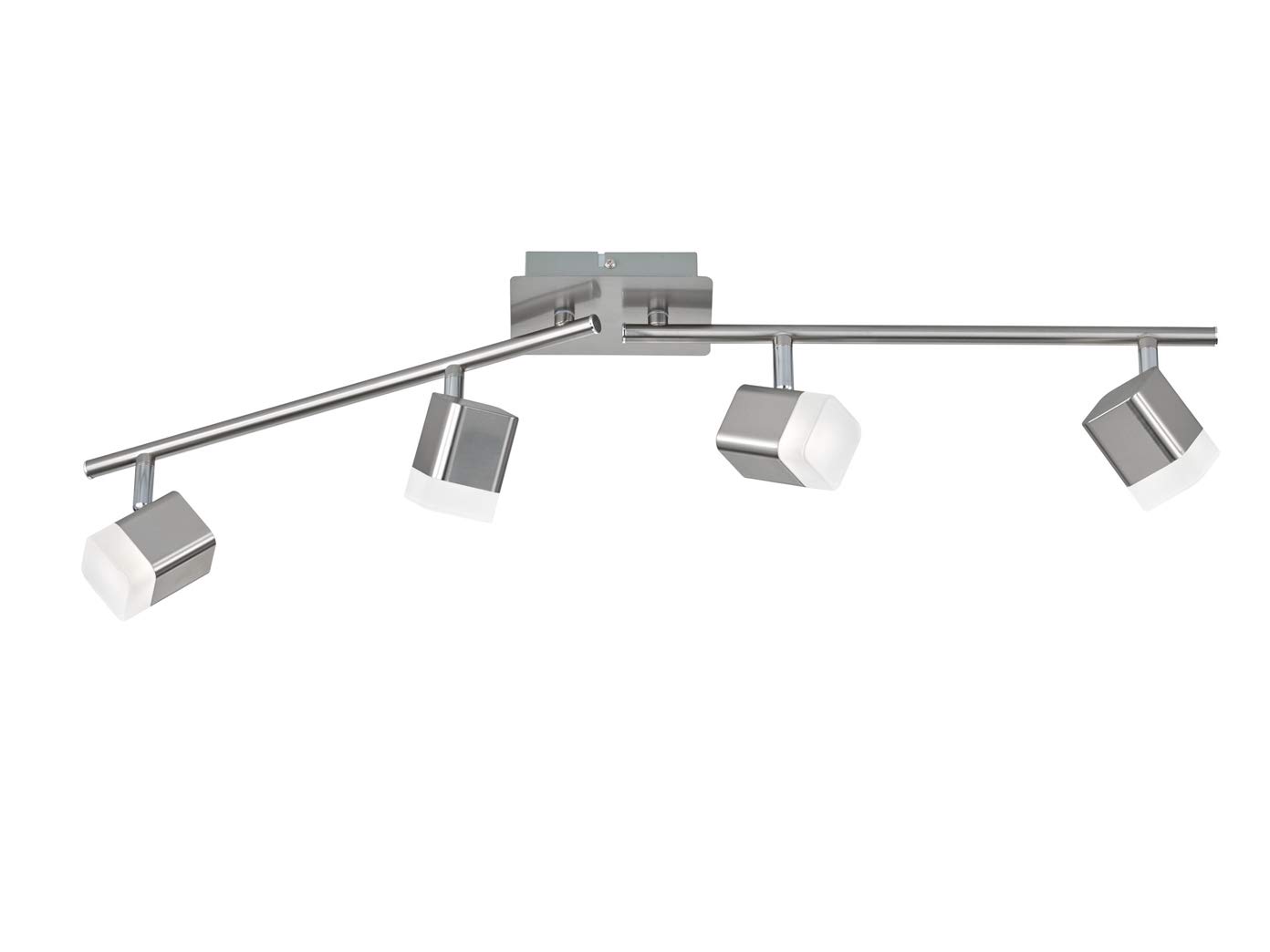 Reality Leuchten Ceiling Light, Metal Acrylic, 4 W, Bar 4-Bulb Nickel matt