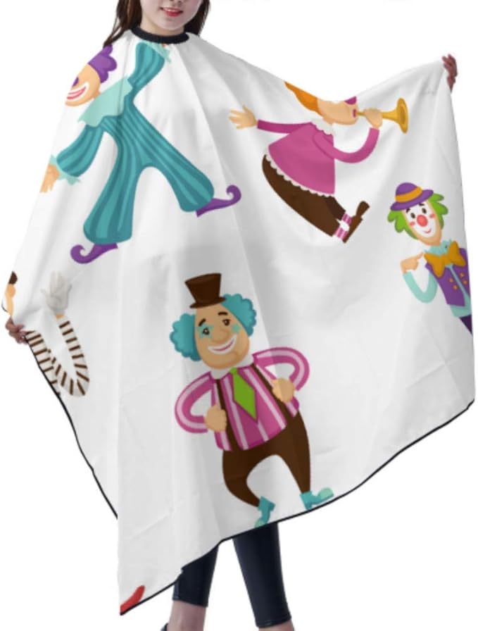 Magic Clown Happy Funny Barbers Cape Kids Haircut Cape For Children