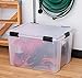 IRIS USA 74 Quart WEATHERPRO Plastic Storage Box with Durable Lid and Seal and Secure Latching Buckles, Clear with Black Buckles, 1 Pack