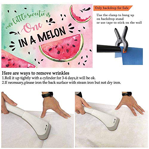 Allenjoy Watermelon Theme One in a Melon Backdrop 7X5ft Kids Happy 1st First Birthday Party Banner Watercolor Summer Fruit Photography Background for Girls Pictures Cake Table Decor Photo Booth Props - Thumbnail 5