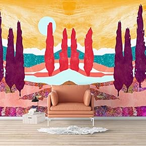 Wall Mural Nordic Style Nature Landscape Removable Wallpaper Wall Sticker for Bedroom Living Room - 66x96 inches