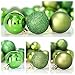 KI Store 24ct Christmas Ball Ornaments Shatterproof Christmas Decorations Tree Balls Pastel for Holiday Wedding Party Decoration, Tree Ornaments Hooks Included 2.36” (60mm Lime Green)