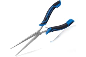 SPEEDWOX Long Reach Needle Nose Pliers Thin Extra Long Needle Nose Pliers with Serrated Jaw for Jewelry Making, Bending Wire and Small Object Gripping Needle Remover Plier Work On Narrow Place