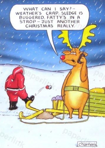 Paperlink Humorous Christmas Card (X277) Just Another Christmas - Santa Having Tantrum