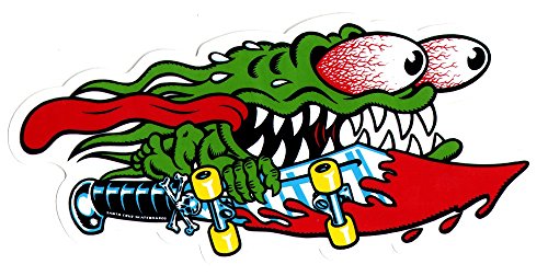 Santa Cruz Slasher Skateboard Sticker - 16 x 7.5cm skate boa