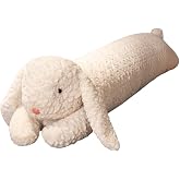 Hofun4U Rabbit Plush Pillow, Rabbit Stuffed Animal, Rabbit Plush Long Body Pillow Gift for Kids Adults (White,47 inch)