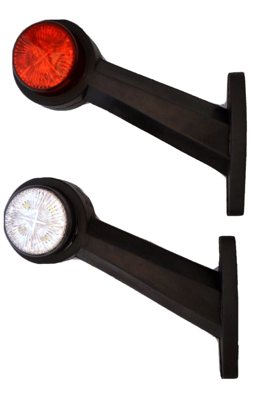 24/7 AUTO 2x Recovery Side Outline Marker Lights 24 Volt White Red Trailer Truck Caravan Chassis Motorhome