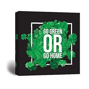 Canvas Wall Art St Patrick Theme Print Gallery Wrap Modern Home Decoration Ready to Hang - 12x12 inches