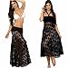 Women’s Lace Kimono Sexy Sheer Crochet Bathing Suit Cover Ups for Swimwear Black