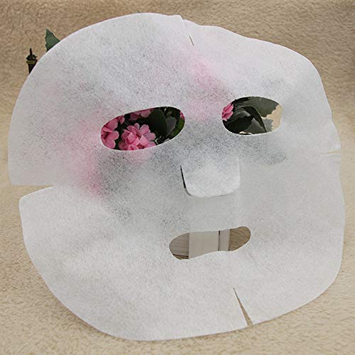 60PCS White Enlarged Facial Mask Sheets Disposable Non-woven Pre-cut Facial Mask Paper DIY Cosmetic Face Skin Care Mask SPA Salon Tool For Women and Girls