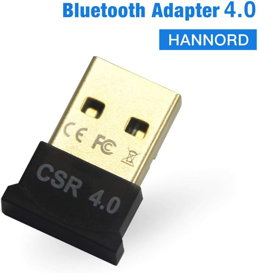 Hannord Bluetooth Adapter for Computer PC Wireless USB Bluetooth Transmitter V4.0 Music Receiver Bluetooth Dongle Support Windows XP/7/8/10 Connect to Wireless Keyboard Mouse Headset Bluetooth device