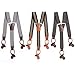 b.m.c BMC 3pc Mens Clip Suspenders Heavy Duty Adjustable Elastic Set - Brown