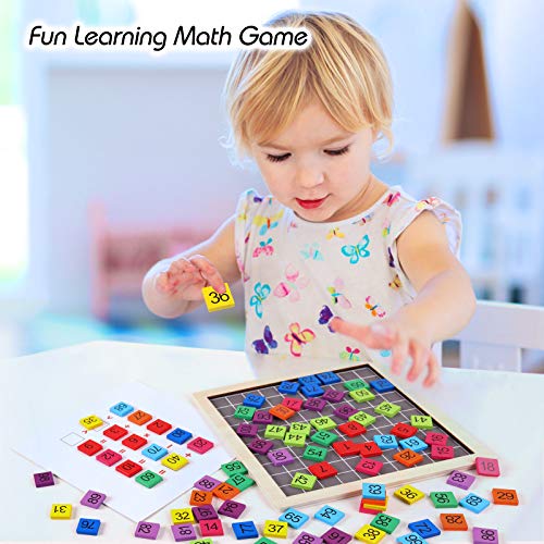 GEMEM Wooden Montessori Math Counting Hundred Board Toys, 1100