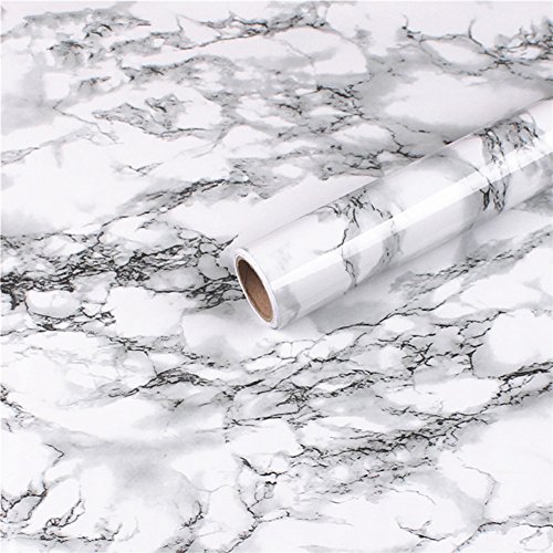 Dark Grey Granite Look Marble Gloss Film Vinyl Self Adhesive Counter Top Peel and Stick Wall Decal 12'x79'