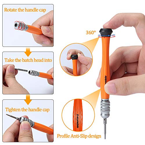 EÂ·Durable Triwing Screwdriver for Nintendo 17 in 1 Professional Precision Screwdriver Tool Set Full Security Game Bit Repair Tool Kit for Nintendo/Joycon/Wii/GBA