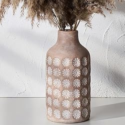 LUKA Ceramic Rustic Farmhouse Vase,10 inch
